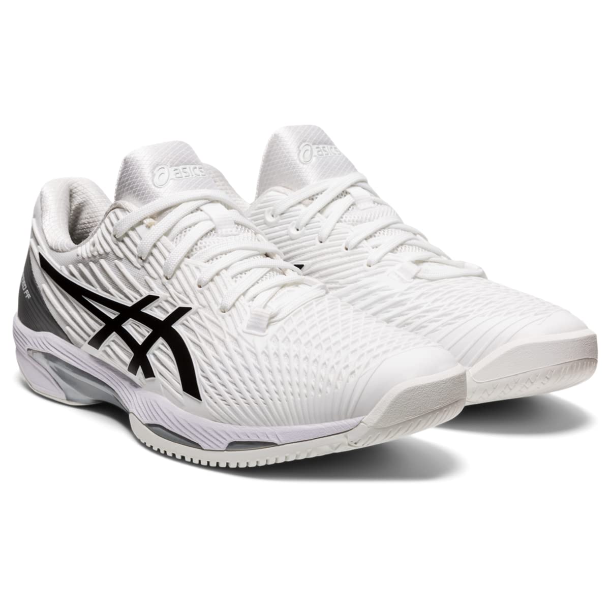 ASICS Men's SOLUTION SPEED FlyteFoam 2 Tennis Shoes, 10, WHITE/BLACK