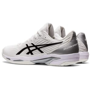 ASICS Men's SOLUTION SPEED FlyteFoam 2 Tennis Shoes, 10, WHITE/BLACK