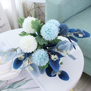 NAWEIDA Artificial Flowers with Vase Faux Hydrangea Flower Arrangements for Home Garden Party Wedding Decoration