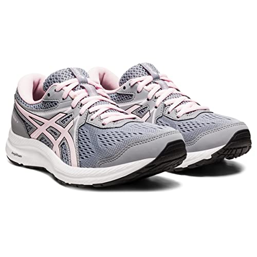 ASICS Women's GEL-CONTEND 7 Running Shoes, 7.5, SHEET ROCK/PINK SALT