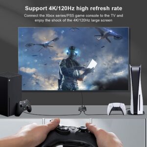 CABLEDECONN HDMI 2.1 Ultra HD 8K High Speed 48Gbps Directional Switch Adapter 2in 1out 8K@60Hz 4K@120Hz Converter Compatible with XBOX PS5 Projectors Monitors