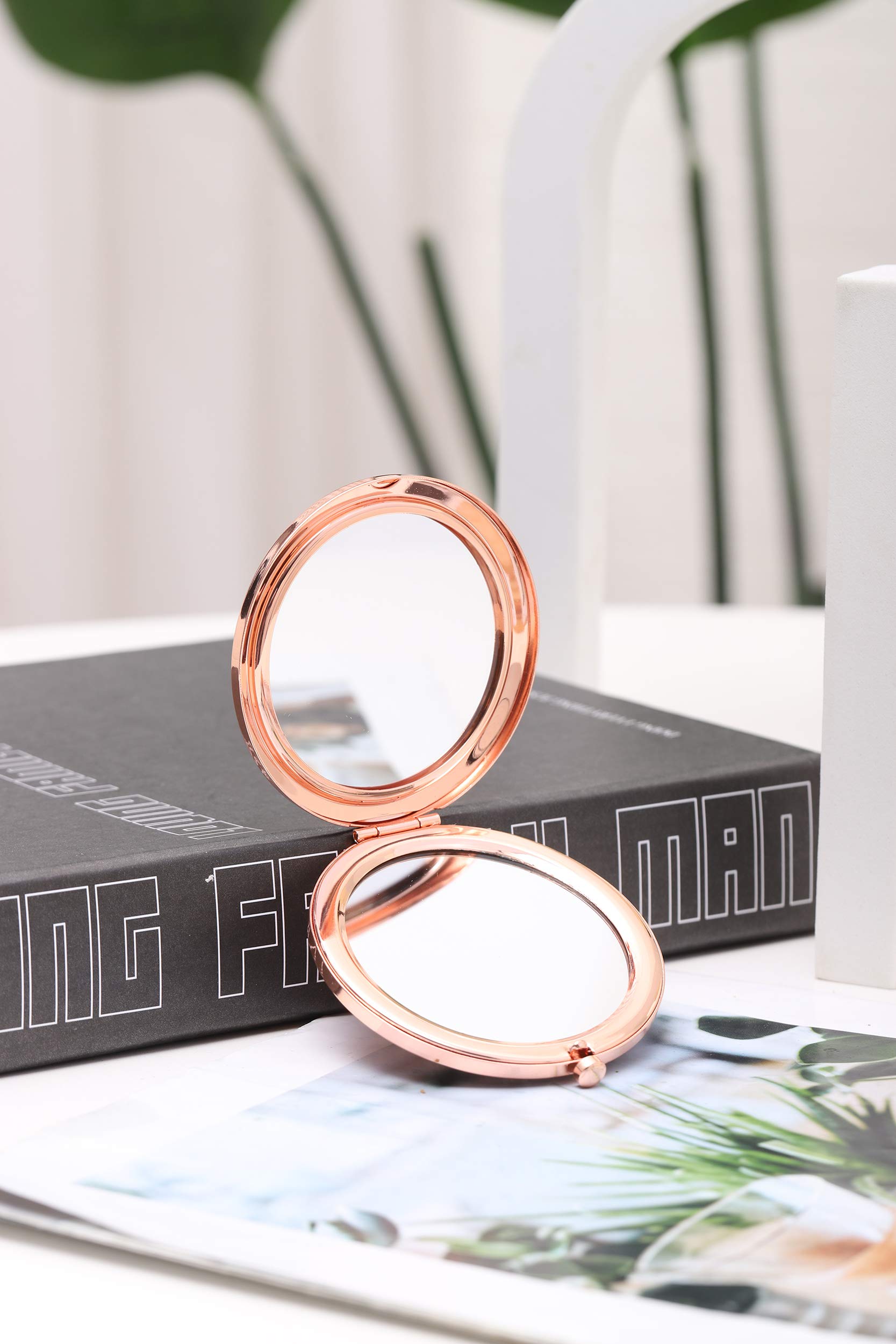 BANGBANGSING Magnifying Compact Cosmetic Mirror 2.75 Inch Round Pocket Makeup Mirror Handheld Travel Makeup Mirror