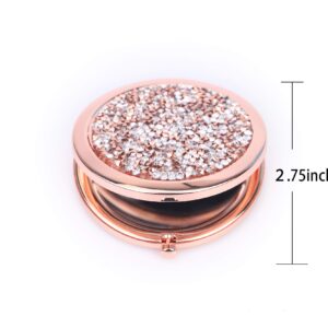 BANGBANGSING Magnifying Compact Cosmetic Mirror 2.75 Inch Round Pocket Makeup Mirror Handheld Travel Makeup Mirror