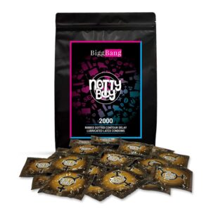 nottyboy 4-in-1 ribbed| dotted| contour extra time pleasure condoms- 2000 count wholesale pack condoms