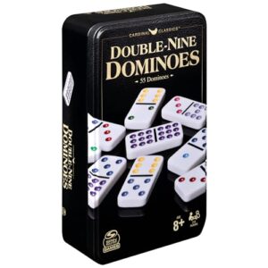 Spin Master Games, Cardinal Classics Double Nine Dominoes Set in Storage Tin, Dominoes for Kids, Classic Game, Dominoes for Adults & Kids Ages 8+