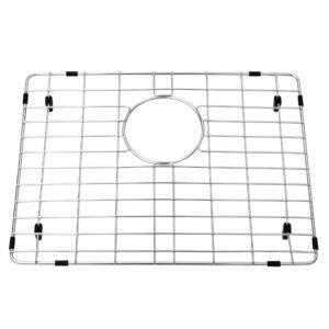 MONSINTA Kitchen Sink Grid and Sink Protectors for Kitchen Sink, Stainless Steel Sink Grids for Bottom of Kitchen Sink, 17 3/4" x 13 11/16" with Rear Drain for Single Sink Bowl, Sink bottom grid