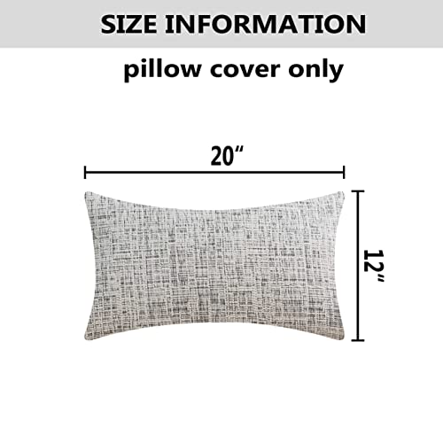 Home Brilliant White Lumbar Pillow Cover 12x20 Chenille Plush Velvet Oblong Decorative Throw Pillow Covers Pillowcases for Bed Couch Sofa, Set of 2, 12 x 20 inches(30x50cm), Cream Mix Black