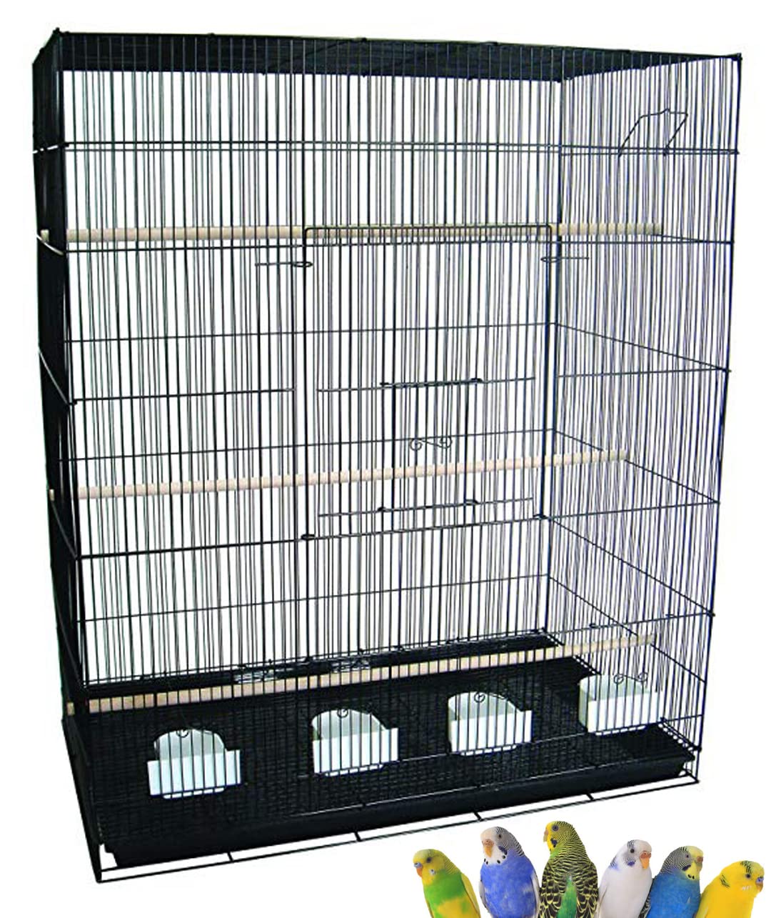 36" Extra Large Multiple Flight Bird Aviaries Budgie Canaries Finches LoveBirds Budgies Breeding Breeder Cage with Tight 3/8-Inch Bar Spacing