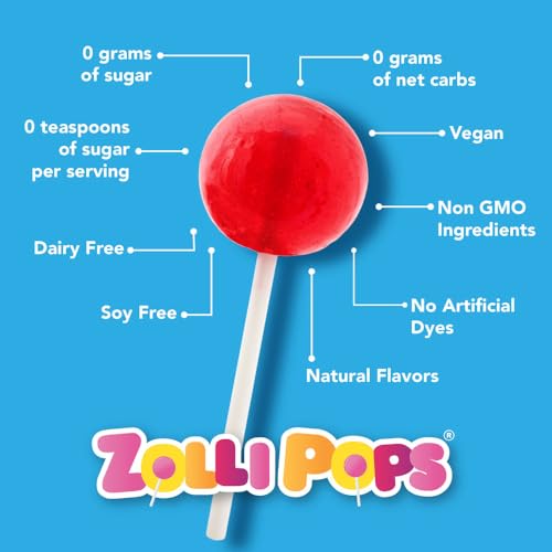 Zollipops Clean Teeth Pops, Anti Cavity Lollipops, Delicious Assorted Flavors, 1 LB Tub