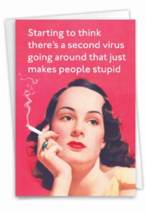 nobleworks - 1 funny retro birthday card with envelope - hilarious vintage humor, grown-up birthday greeting - second virus c9367bdg