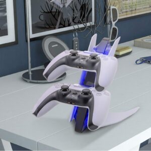 PS5 Controller Charger, Playstation 5 Controller Charging Station with LED Light and Charger Cable