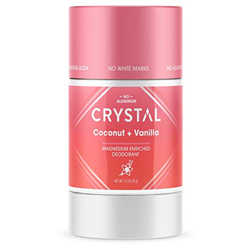 Crystal Magnesium Solid Stick Natural Deodorant, Non-Irritating Aluminum Free Deodorant for Men or Women, Safely and Effectively Fights Odor, Baking Soda Free, Coconut + Vanilla, 2.5 oz