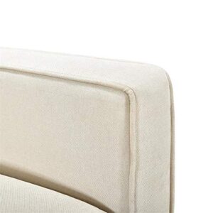 Home Fare Mid Century Upholstered Bench with Storage - Cream Fabric