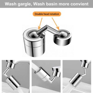 OUPUSES Newest Universal Splash Filter Faucet, 720° Rotatable Faucet Sprayer Head with Durable Copper, Anti-Splash Movable Tap Head Water Saving, Faucet Aerator Leakproof Design with Double O-Ring