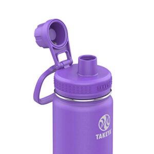 Takeya Actives 24 oz Vacuum Insulated Stainless Steel Water Bottle with Spout Lid, Premium Quality, Nitro Purple