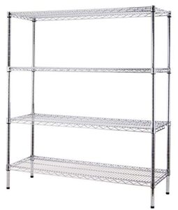 regal altair 24" deep x 48" wide x 86" high 4 tier chrome wire shelving kit | nsf commercial storage rack unit