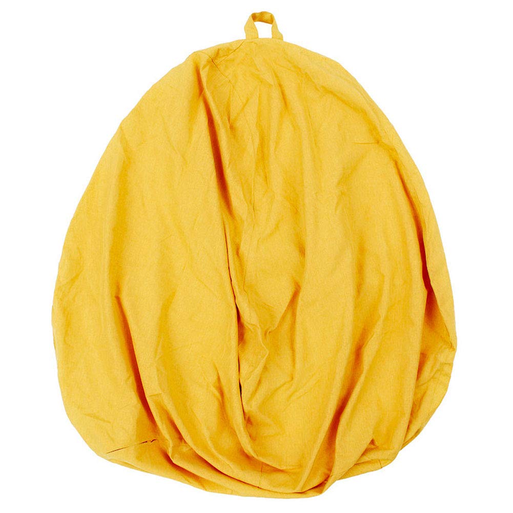 Bean Bag Chair Cover for Kids and Adults, Sturdy Zipper Beanbag Case, Sack Bean Bag, Zipper Storage Beanbag (No Filler) for Organizing Children Plush Toys Lazy Sofa Chairs (Yellow, S)