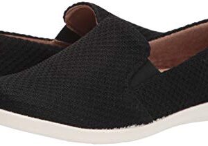 LifeStride Womens Next Level Slip-On Sneaker, Black, 7.5 US