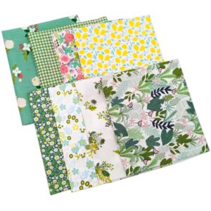 ZGXY Fabric, 8 pcs/lot Fat Quarter Fabric Bundles 100% Cotton 20" x 20" (50cm x 50cm) Quilting Cotton Craft Fabric Pre-Cut Squares Sheets for Patchwork Sewing Quilting Crafting, Floral Pattern