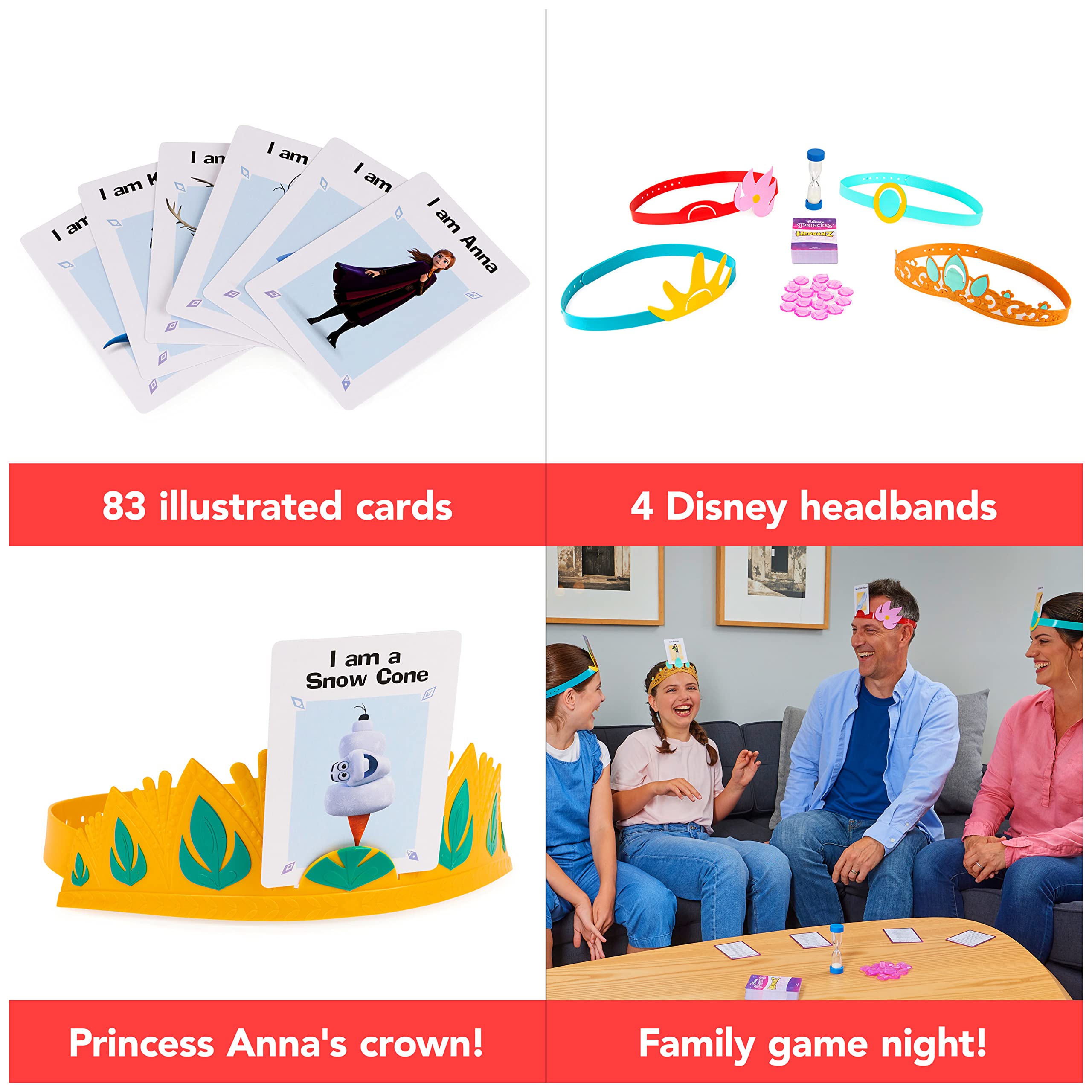 Spin Master Games Hedbanz Disney Princess Game with Hedbanz Frozen Game 2-Pack Bundle, Classic Question Game for Kids and Families, Ages 6 and up, Amazon Exclusive