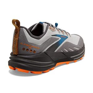 Brooks Men's Cascadia 16 Trail Running Shoe - Oyster Mushroom/Alloy/Orange - 11 Medium