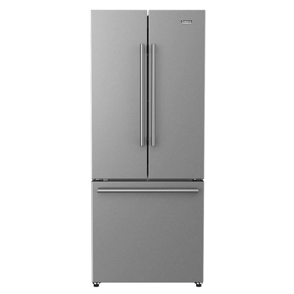 Galanz GLR16FS2K16 3 French Door Refrigerator with Bottom Freezer & Installed Ice Maker, 16 cu ft, Stainless Steel