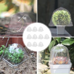 Yardwe Flower Pot Seedling Cover Humidity Dome Round Transparent Plant Dome Plastic Plant Cover Plant Cloche Plastic Freeze Protection Cloche Humidity Domes for Starting Protective Cover