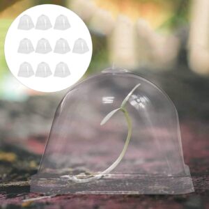 Yardwe Flower Pot Seedling Cover Humidity Dome Round Transparent Plant Dome Plastic Plant Cover Plant Cloche Plastic Freeze Protection Cloche Humidity Domes for Starting Protective Cover