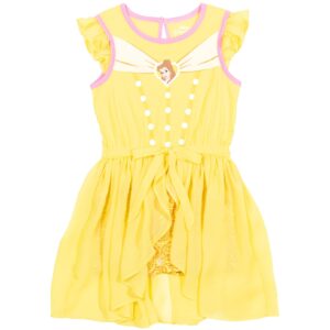 disney princess belle little girls romper with skirt overlay 7-8