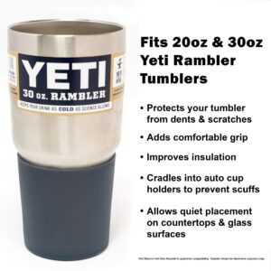 Silicone Boot Sleeve Protector for 20oz, 26oz, 30oz Yeti Rambler Tumbler Cups and 32oz Hydro Flask Tumbler (Smoke)