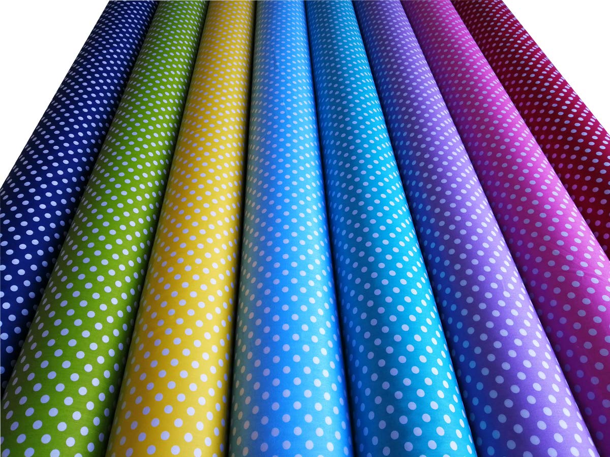 Fat Quarters Cotton Fabric Bundles 18" x 22" Quilting Fabric for Sewing,8 PCS Dots