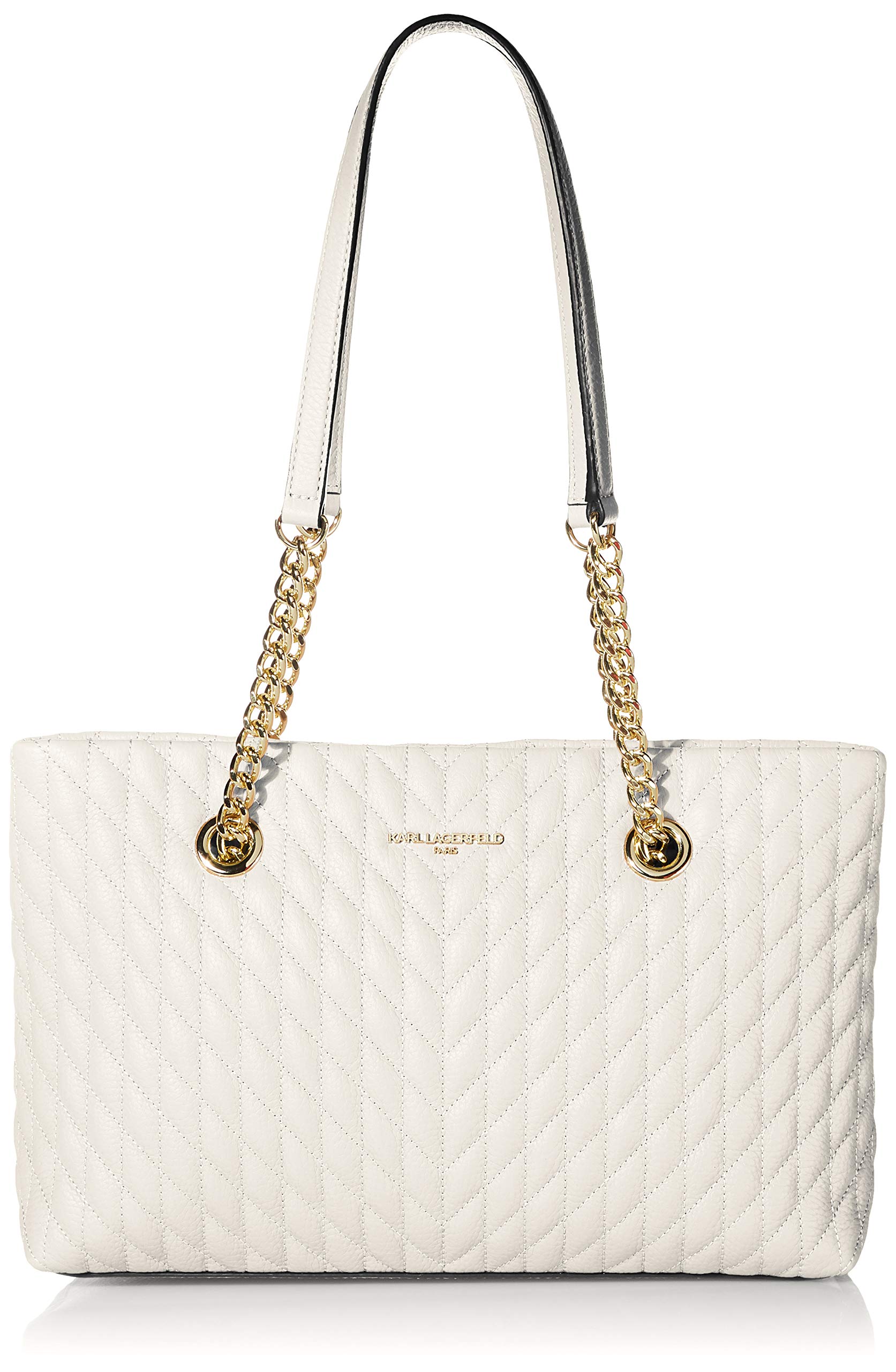 Karl Lagerfeld Paris Womens Karolina Tote Bag, Winter White