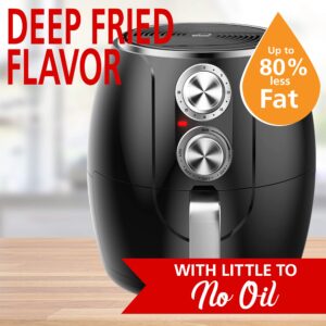 Brentwood 3.2-Quart Small Electric Air Fryer, Timer & Temp. Control (black, silver) (AF-300BK)