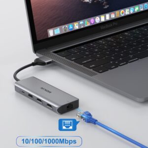 MacBook Pro Docking Station Dual Monitor MacBook Pro HDMI Adapter,9 in 1 USB C Adapters for MacBook Pro Air Mac HDMI Dock Dongle Dual USB C to Dual HDMI Ethernet 3USB SD/TF100W PD