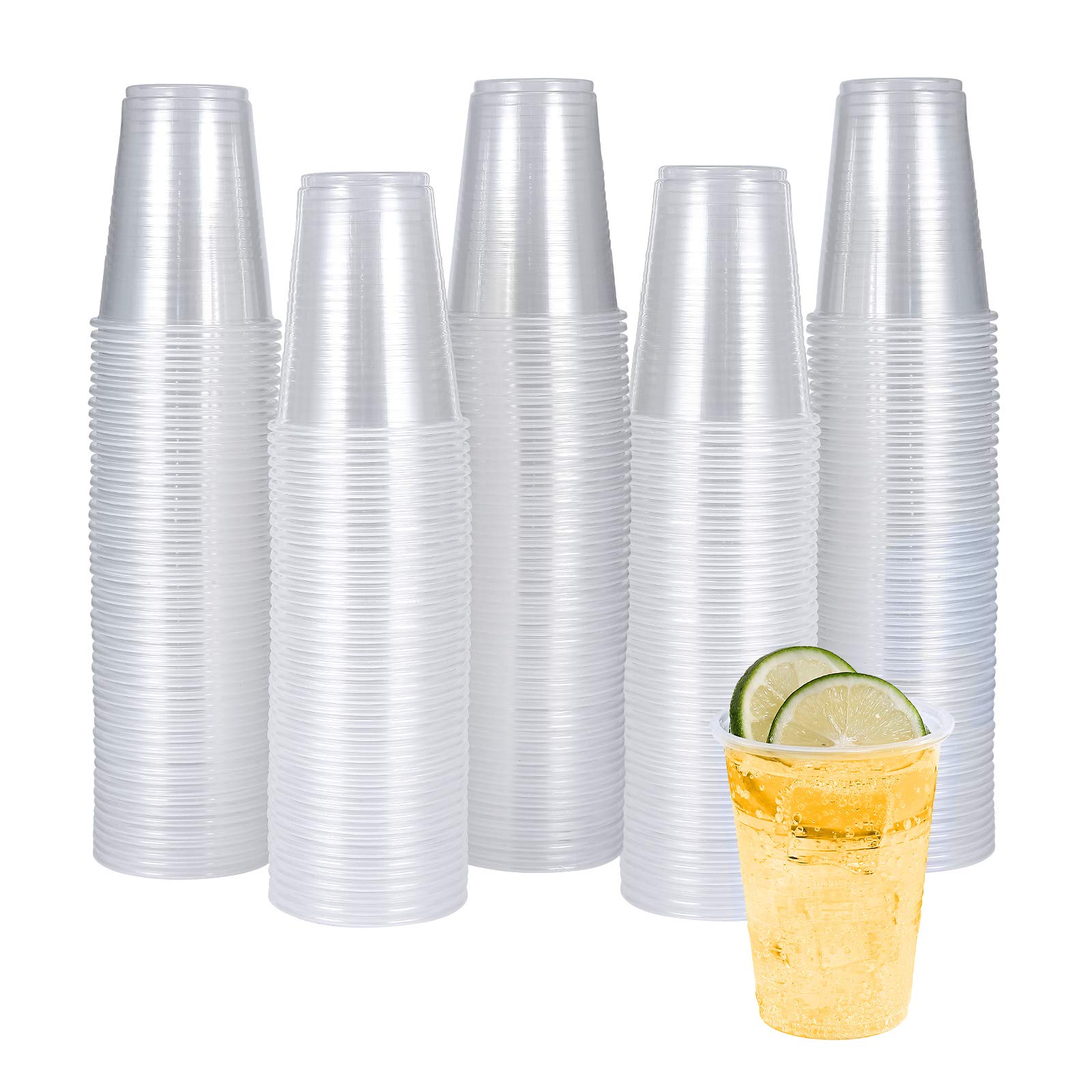 Turbo Bee 300 Pack 7 OZ Clear Plastic Cups，Disposable Drinking Cups,7 Ounce Cups-Party Cups Water Cups Ideal for Whiskey, Drinking Tasting