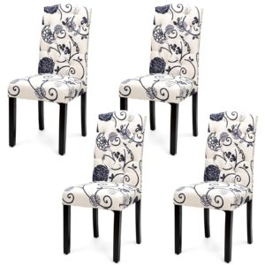 giantex dining chairs set of 4, tufted fabric dining room chairs withe nailedhead, parsons chairs with padded seat, tall backrest, modern upholstered armless dining chairs for kitchen, dining room