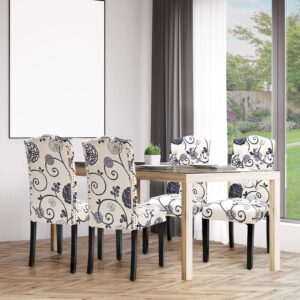 Giantex Dining Chairs Set of 4, Tufted Fabric Dining Room Chairs withe Nailedhead, Parsons Chairs with Padded Seat, Tall Backrest, Modern Upholstered Armless Dining Chairs for Kitchen, Dining Room