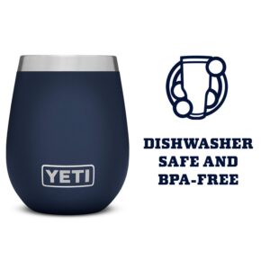 YETI Rambler 10 oz Wine Tumbler, Vacuum Insulated, Stainless Steel with MagSlider Lid, Navy