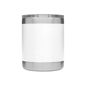 YETI Rambler 10 oz Lowball, Vacuum Insulated, Stainless Steel with MagSlider Lid, White