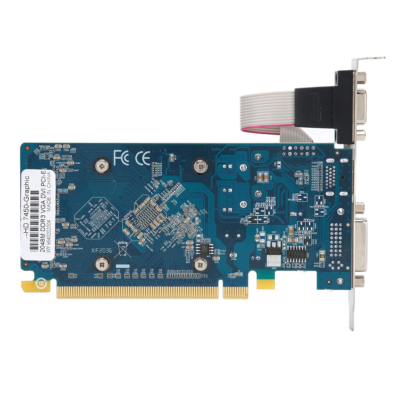 Dilwe HD7450 Computer Graphics Cards, 2G 64bit 600MHz DDR3 Graphics Cards, PCI Express 3.0 Slot for Desktop Computer