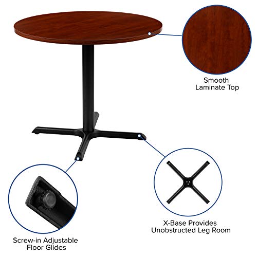 BizChair 36" Round Multi-Purpose Conference Table in Cherry - Meeting Table for Office