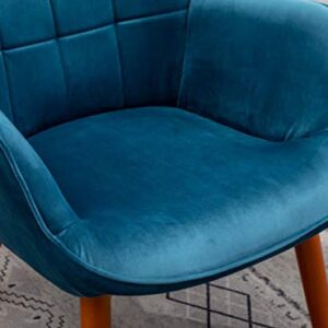 Roundhill Furniture Leiria Contemporary Silky Velvet Tufted Accent Chair with Ottoman, Single, Blue