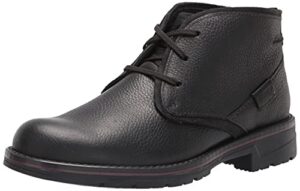 clarks men's morris peak waterproof chukka boot, black tumbled leather, 9