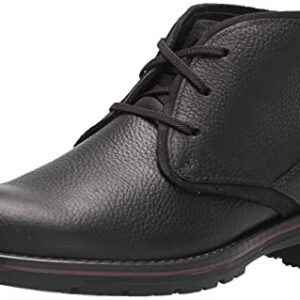 Clarks Men's Morris Peak Waterproof Chukka Boot, Black Tumbled Leather, 9