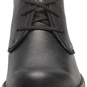 Clarks Men's Morris Peak Waterproof Chukka Boot, Black Tumbled Leather, 9