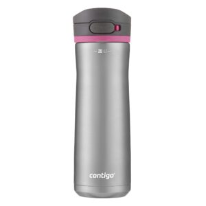 contigo jackson chill 2.0 stainless steel water bottle with autopop lid, 20oz, steel/dragonfruit