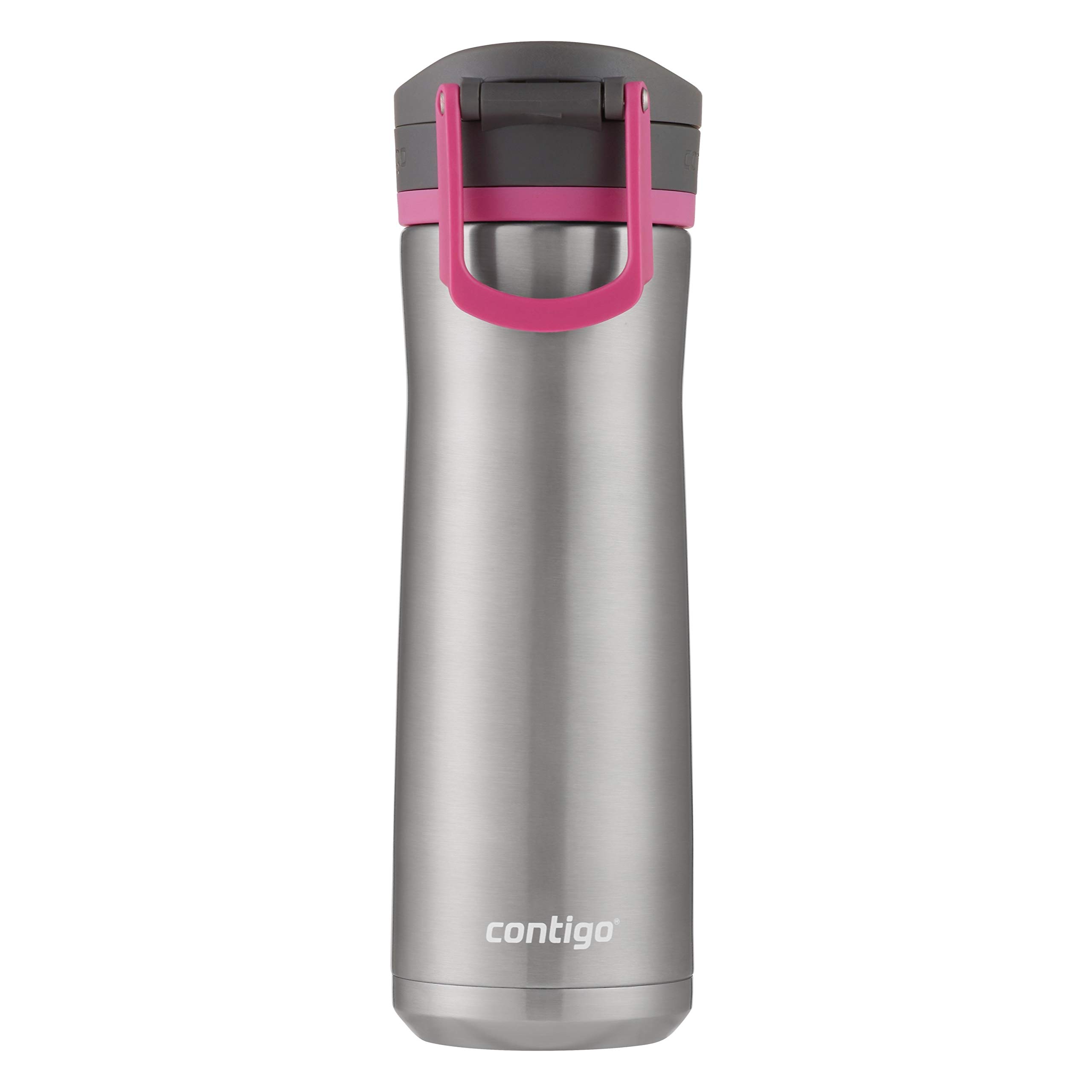 Contigo Jackson Chill 2.0 Stainless Steel Water Bottle with AUTOPOP Lid, 20oz, Steel/Dragonfruit