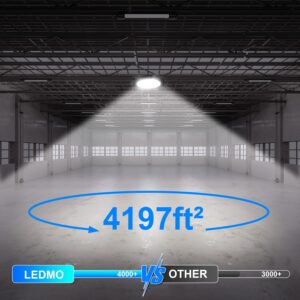 LEDMO UFO LED High Bay Lights 100W 14000lm 600W HPS/MH Replacement 5000K 100-277V Commercial Outdoor High Bay shop lights for workshop|garage|warehouse(8 Pack)