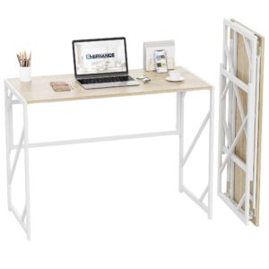 Elephance Folding Desk Writing Computer Desk for Home Office, No-Assembly Study Office Desk Foldable Table for Small Spaces