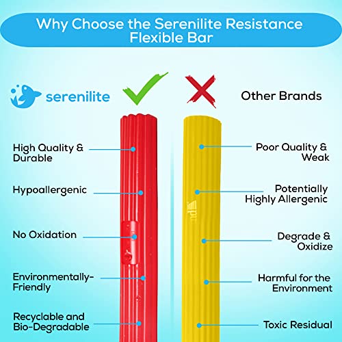 Serenilite Flexible Resistance Bar for Physical Therapy & Tennis Elbow Relief, Hand Exercise Tool for Wrist Exercises, Resistance Bar for Tennis Grip Strength, Golfers Elbow Treatment & Tendonitis.